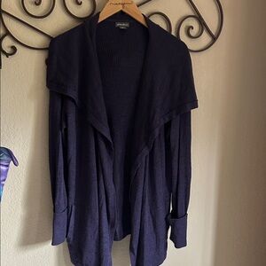 Eddie Bauer Rich Purple Open Front Cardigan